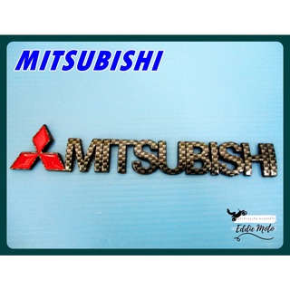 MITSUBISHI LOGO "KEVLAR" STICKER size 15x2cm. (1 PC.)  // โลโก้ MITSUBISHI ลายเคฟล่าร์ พร้อมกาวติด สินค้าคุณภาพดี