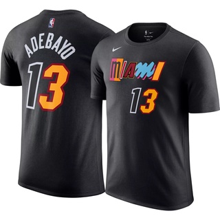 Nike เสื้อยืดบาสเก็ตบอล ลาย NBA Miami No13 Bam Adebayo Statement - City Edition