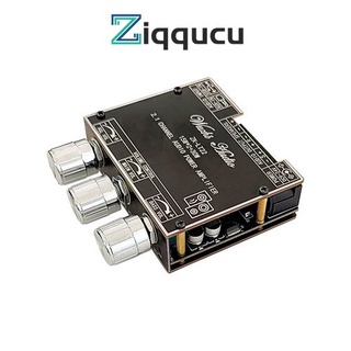 Ziqqucu บอร์ดขยายเสียงซับวูฟเฟอร์ดิจิทัล บลูทูธ 2.1 ช่อง 50W*2 15W*2