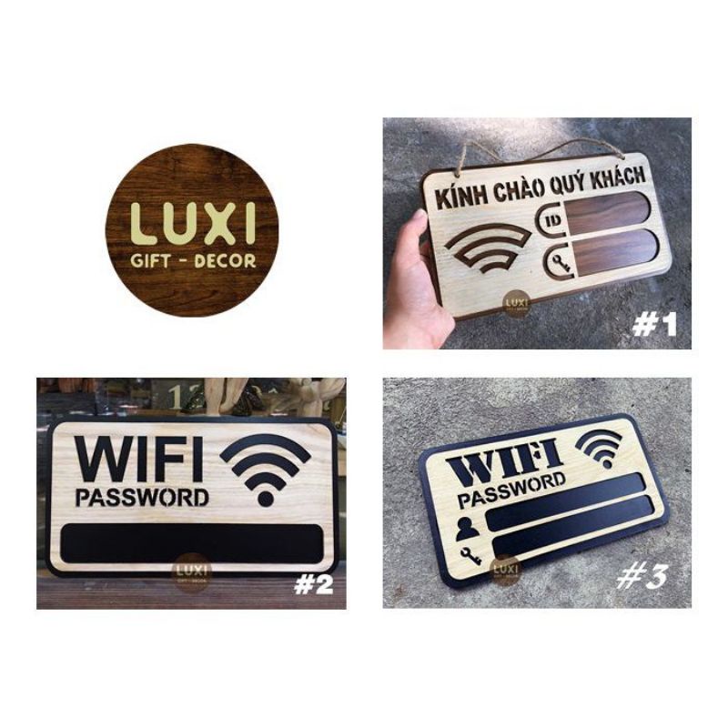 HCM HCM HCM | กระดานไม้สลักชื่อและข้อมูล WIFI PASSWORD LUXI DECOR HCM