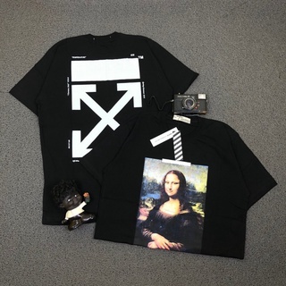 Kaos OFF WHITE MONALISA SLIM ARROW เสื้อยืดพรีเมี่ยม สีดํา