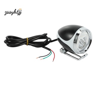 ไฟหน้าจักรยานไฟฟ้า LED 24V 36V 48V พร้อมแตร สําหรับสกูตเตอร์ รถจักรยาน MTB