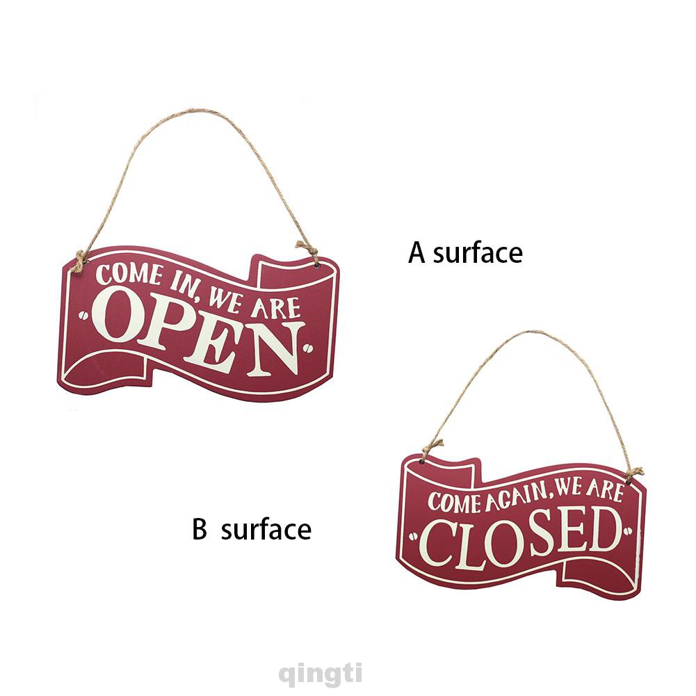 Double-sided Modern Shop Wooden Hanging Open Closed Sign - qingti.th ...
