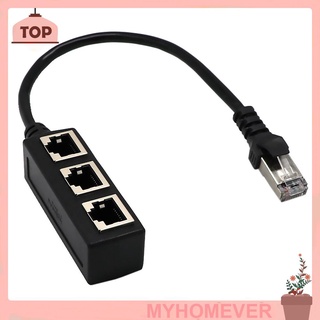 Myhomever Lan Ethernet Rj45 Male To 3 Female อะแดปเตอร์แยกสายเคเบิ้ลเชื่อมต่อ