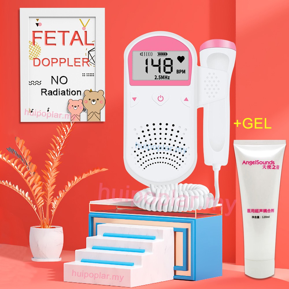 Kanglile Digital แบบพกพา Doppler Fetal Monitor Ultrasound Baby Heart Rate Detector กระเป๋าตั้งครรภ์ 