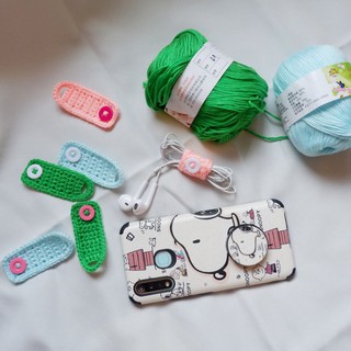 Earphone holder crochet ที่เก็บหูฟังถักไหมพรม