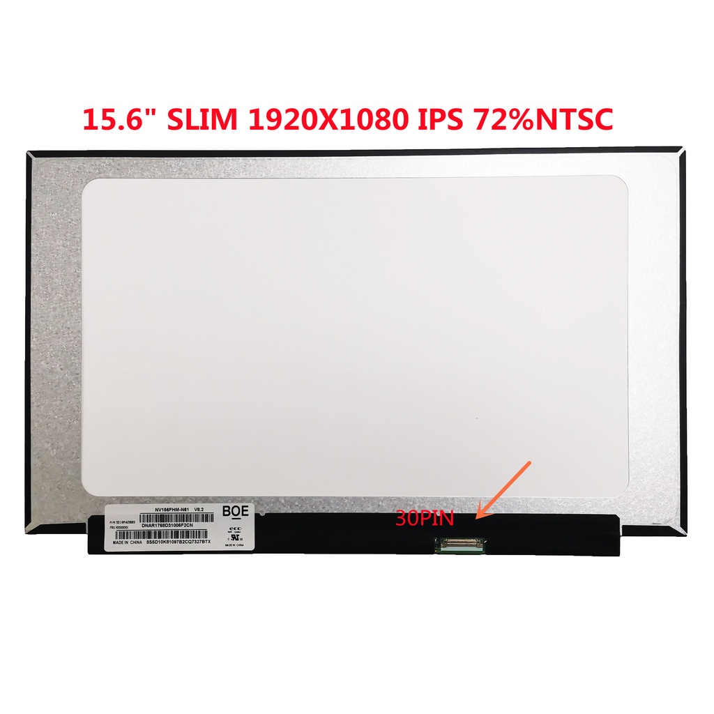 Original 15.6" Laptop LCD LED Display Matrix Replacement 30 Pins For NT156FHM-N61 V8.0 NV156FHM-N61 