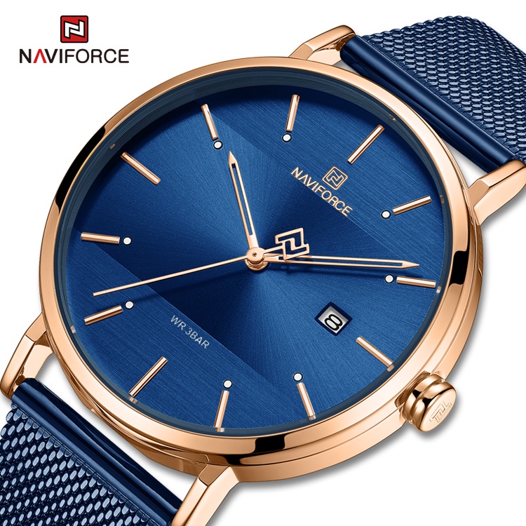 399 บาท Naviforce 3008 นาฬิกาข้อมืออะนาล็อก สายเข็มขัดเหล็ก หรูหรา กันน้ํา สําหรับผู้หญิง Watches