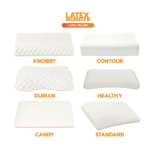 Latex Monster Pillow หมอน หมอนยางพาราแท้ 100% ลดอาการนอนกรน ไม่ปวดคอ 🏆 มีใบมาตรฐานรับรอง🏆 [งานขายดี!!งานพรีเมี่ยม]