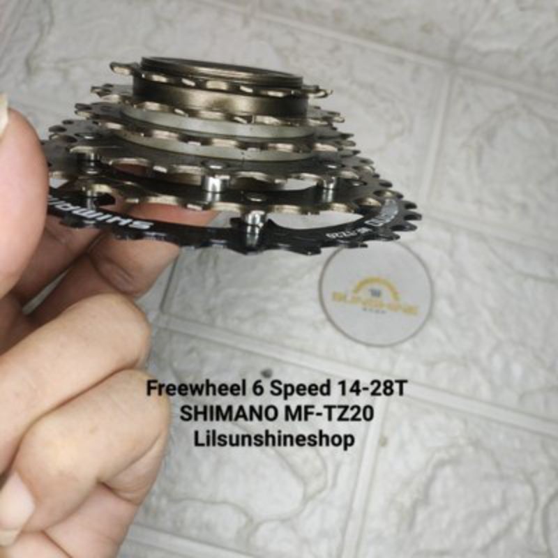 เฟือง Freewheel เกียร์ 6 ความเร็ว SHIMANO MF-TZ20 14-28T เกียร์เกลียว Federal พับ MTB จักรยาน Seli R