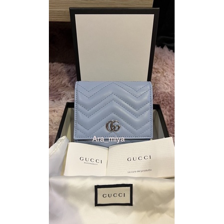 [New]Gucci wallet marmont blue pastel