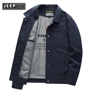 JEEP SPIRIT 1941 ESTD เสื้อแจ็กเก็ตเบสบอลลําลอง กันลม แฟชั่นสําหรับผู้ชาย