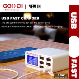 ตัวอ่านกระแส6ช่อง USB. Fast charge รายละเอียด หน้าจอแสดงผลแบบสมาร์ทดิจิตอล