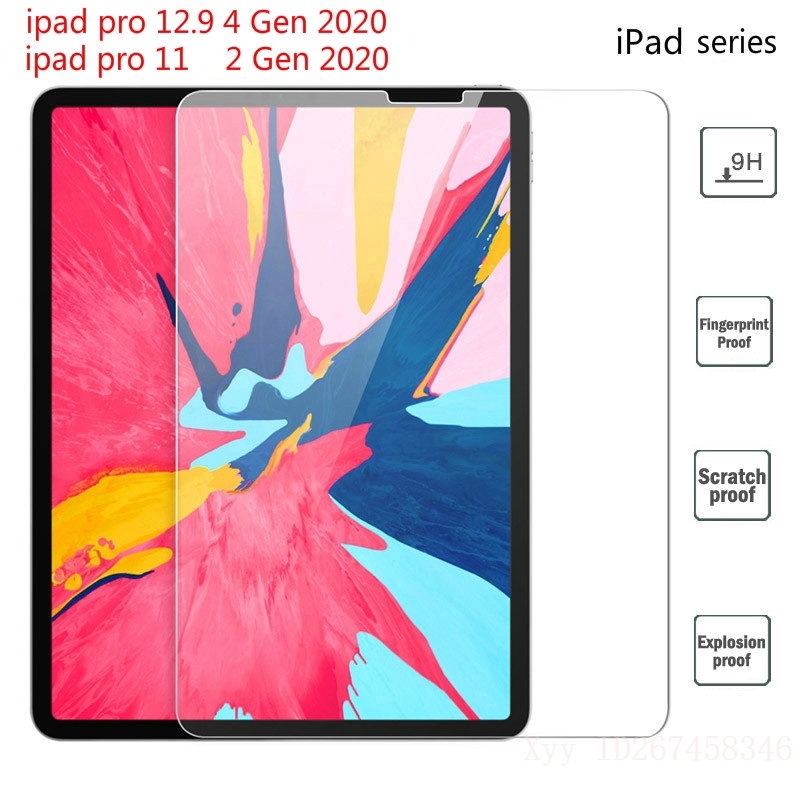 IPad Pro 12.9 นิ้ว 4 Gen Pro 11 2 Gen 2020 9H 2.5D กระจกนิรภัย air 3 mini 4 5 Pro 9.7 10.5 2019 5 6 7 รุ่นปกป้องหน้าจอ