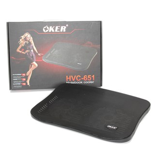 OKER Cooler Pad พัดลมระบายความร้อน 2Fan รุ่น HVC-651