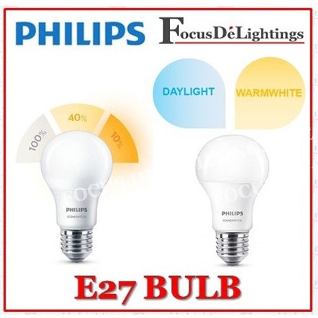 [2 ชิ้น] PHILIPS E27 LED SCENE SWITCH LIGHT BULB (2-COLOUDRS / 3 ขั้นตอน)