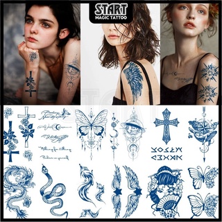 【Start Magic Tattoo】สติกเกอร์รอยสักชั่วคราว กันน้ํา ติดทนนาน 11 ซม. × 18 ซม. 2 สัปดาห์ 15 วัน