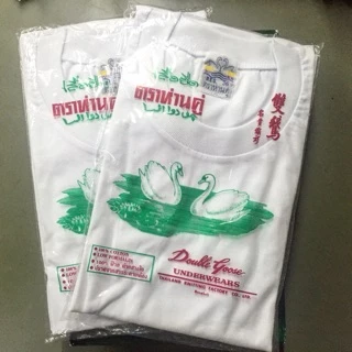 เสื้อยืดตราห่านคู่ คอกลม สีขาว size 34-46