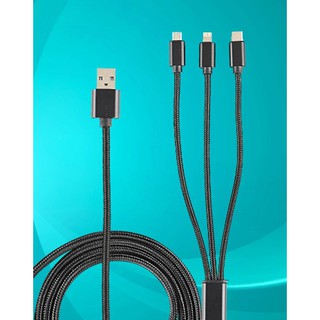 สายชาร์จ  หัว Iphone Android อื่นๆ 3 in 1 USB Data Cable  พร้อมส่ง