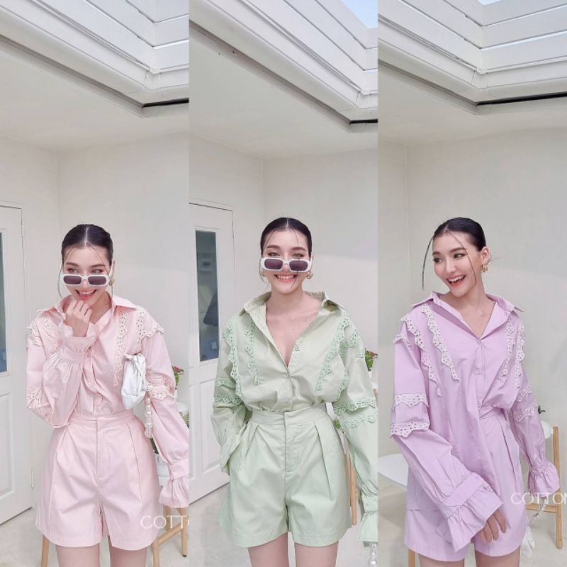 Cottoncandy​ New Jasmine korea set​ เซทกางเกง​ขา​สั้น​ CARDIGAN_NISTA​ (CT3C)