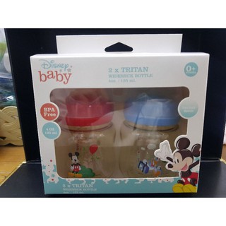 Babi care เบบี้แคร์ ดิสนีย์ เบบี้ Disney baby ขวดนมคอกว้างสีชา ขนาด 4 oz. จุกมาตรฐานไซส์ S (แพ็คคู่)