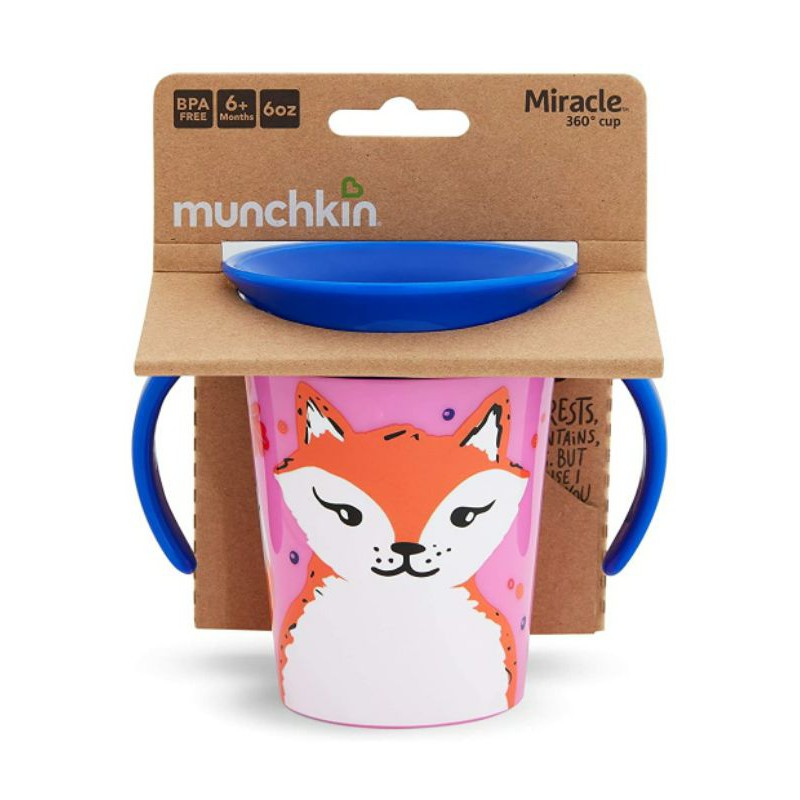 Munchkin Miracle 360 WildLove Trainer Sippy Cup, 6 ออนซ์, Red Fox