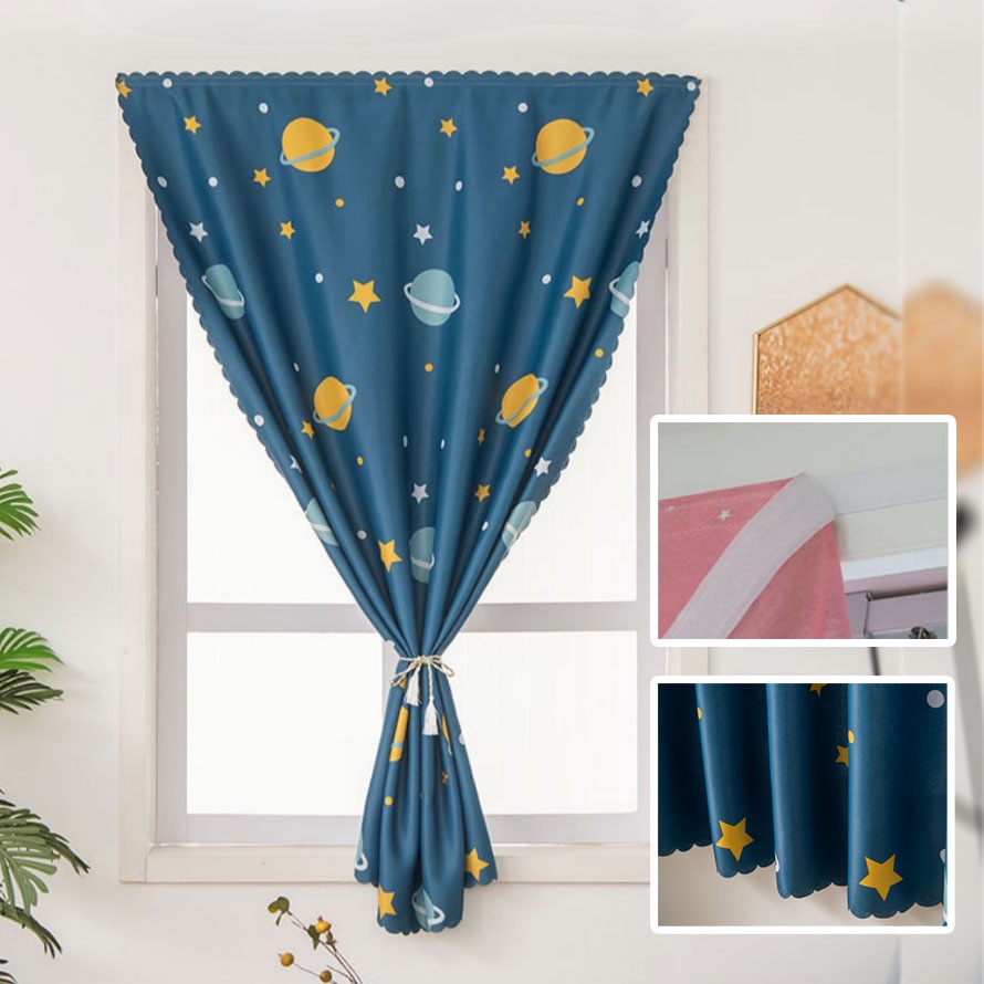 ผ้าม่านตีนตุ๊กแก กันUV กันแสง ผ้าม่านหน้าต่าง ประตู กันแดด ไม่ใช้ราว