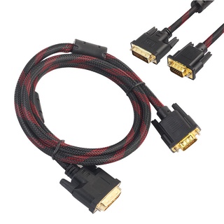 ใหม่ สายเคเบิลมอนิเตอร์ DVI-I 24+5 Dual Link ตัวผู้ เป็น VGA ตัวผู้ สีแดง และสีดํา 1.5 เมตร ☆Jfsmartjoy