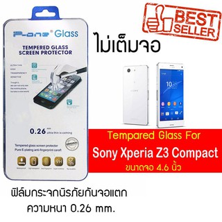 P-One ฟิล์มกระจก Sony Xperia Z3 Compact / โซนี่ เอ็กซ์พรีเรีย แซด3 คอมแพ็ค /หน้าจอ 4.6"  แบบไม่เต็มจอ