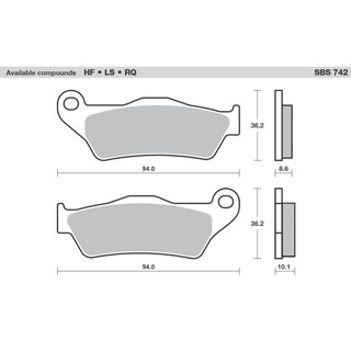 ผ้าเบรคหลัง SBS สำหรับ BMW R1200GS ปี 08-13