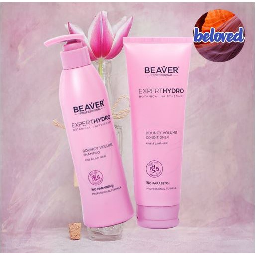 Beaver Expert Hydro Bouncy Volume Shampoo/Coditioner 768/318/258 ml แชมพู ครีมนวดผมเพิ่มวอลลุ่ม สำหรับผมเส้นเล็ก