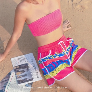 amyours on the beach กางเกงขาสั้นหญิง คุณภาพดี ผ้าไม่บาง ใส่ว่ายน้ำ รุ่น Womens Summer ลาย oh beach