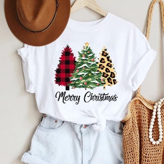 WLLTRTS0494 Clothes Women Avocado Lovely Trend New Year T-shirts Merry Christmas Cartoon Fashion Holiday Print T 471