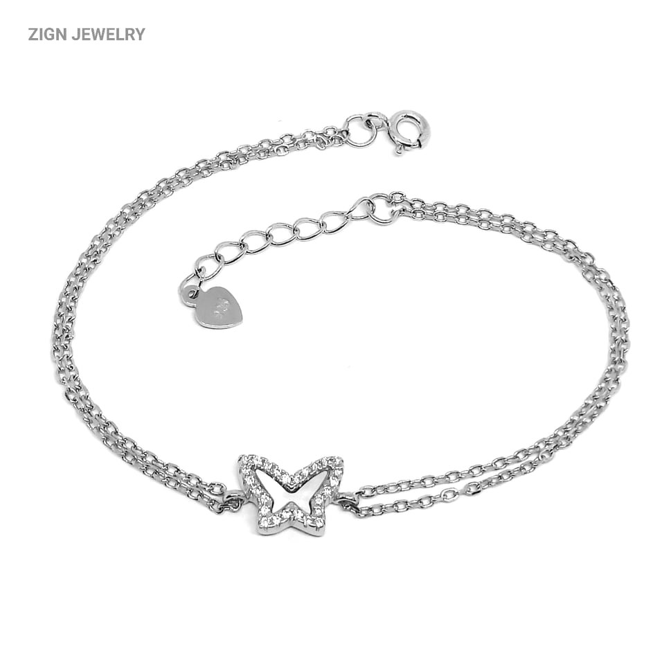 Zign Jewelry สร้อยข้อมืออิตาลี่ BW03 (ITALY 925) ผีเสื้อ