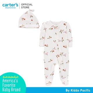 Carters Sleepsuit+Hat 2Pc White L8 คาร์เตอร์เสื้อผ้าเซท ชุดหมีพร้อมหมวก