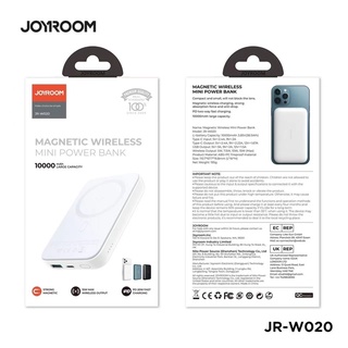 Joyroom Power Bank 10000MAh แม่เหล็กไร้สายชาร์จ Powerbank 20W สำหรับ iP12 13 Pro Max แบบพกพาแบตเตอรี่ Charger poverbank