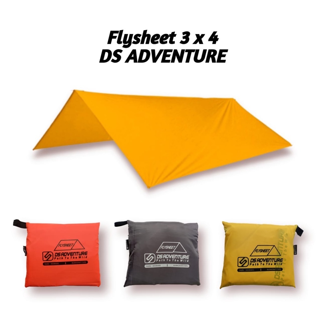Tenda ฟลายชีท 3x4 DS adventure flyshet 3x4 Bivouac Tarp Ten flesit fly sheet 3x4 plysheet 4x3 Roof Tent กันน้ํา Tarpaulin 3x4