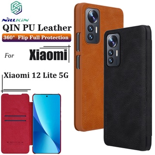 Nillkin เคสโทรศัพท์มือถือหนัง ฝาพับ ป้องกันกล้อง พร้อมช่องใส่บัตร สําหรับ Xiaomi Mi 12 Lite 5G