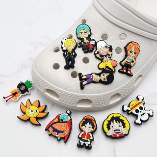 เข็มกลัด ลายการ์ตูนอนิเมะญี่ปุ่น Nami Jibbitz สําหรับรองเท้า Crocs Zoro Luffy Jibbits Charm One Piece Jibitz สําหรับผู้ชาย