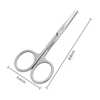 กรรไกรตัดขนจมูกสแตนเลส​ ปลายกลม ปลายตรง Trim Nose Hair Scissors