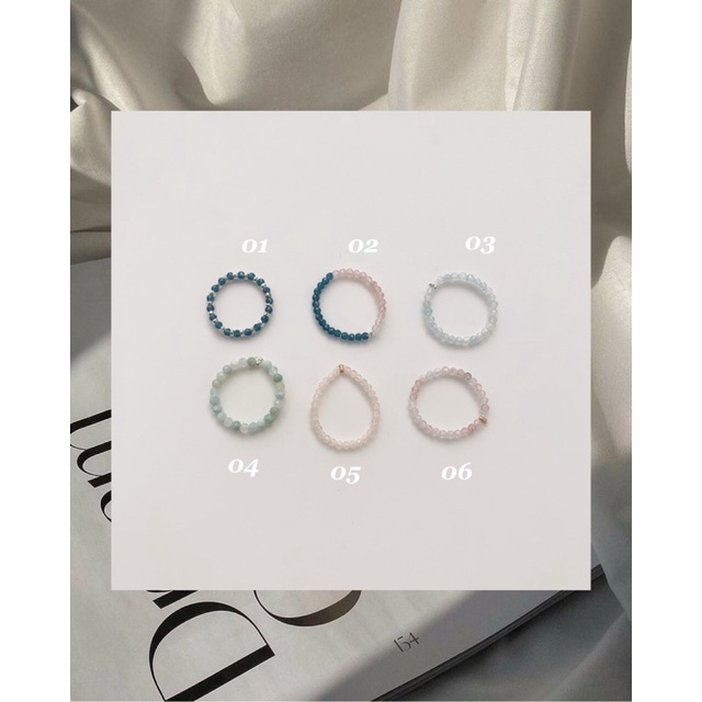 wallah studio : ring stooo แหวนลูกปัดหินแท้ สไตล์มินิมอล ร้อยด้วยเอ็นไม่ยืดนะคะ รบกวนเขียนขนาดในโน้ตด้วยนะคะ