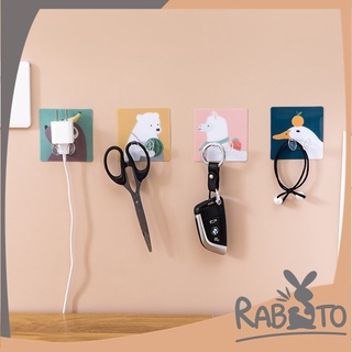 【4แบบ】RABITO ที่แขวนปลั๊กไฟ น่ารัก ตะขอแขวนปลั๊กไฟ ตะขอแขวนของ V17 ที่แขวนติดผนัง ที่แขวนสายไฟ ที่แขวนพวงกุญแจ