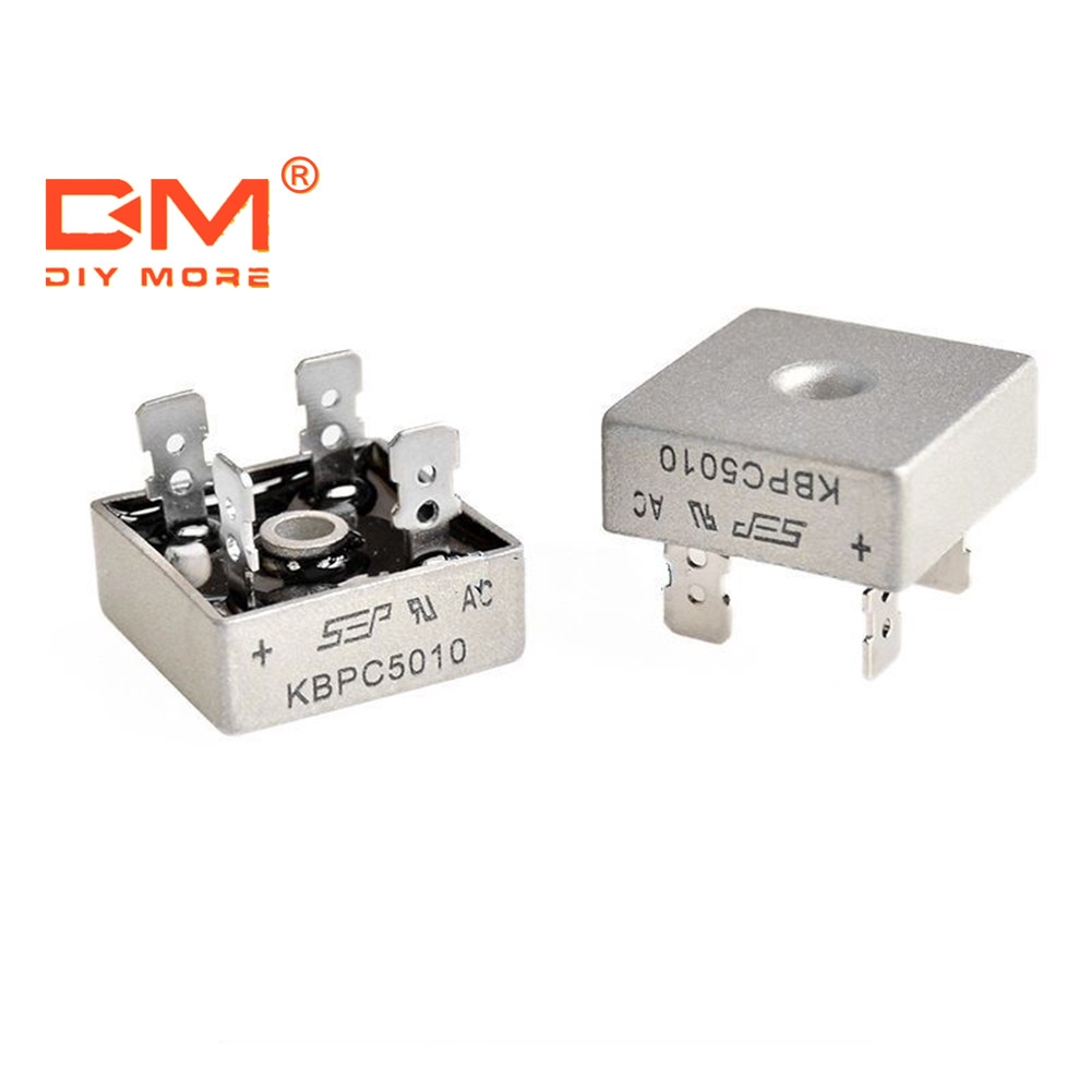 DIYMORE KBPC5010-1000V/50A1 ชิ้น 50 a 1000 v อุปกรณ์ไดโอดโลหะสําหรับเชื่อมต่อสายสะพาน วงจรเรียงกระแสสะพาน Bridge rectifier