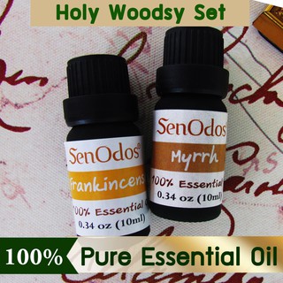 SenOdos น้ำมันหอมระเหย อโรม่า กลิ่นหอมสะอาดบริสุทธิ์ Holy Woodsy Set 10ml x 2 ขวด (กลิ่นกำยาน , กลิ่นมดยอบ)