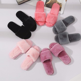 พร้อมส่ง home slipper รองเท้าใส่ในบ้าน ขนมิ้ง เปิดนิ้วเท้า