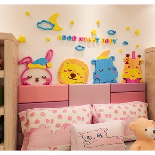 home decorate อะคริลิคตกแต่งผนังห้องเรียนเด็กเล็ก ของตกแต่งห้องลูกน้อยรูปสัตว์ อะคริลิครูปสัตว์น้อยตกแต่งห้องเรียนอนุบาล