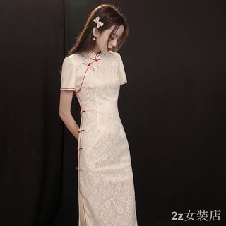 Cheongsam แขนสั้นสไตล์จีนปรับปรุงสาวแต่งตัว