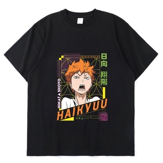 เสื้อยืดแขนสั้น พิมพ์ลายการ์ตูน Haikyuu Haikyu Shoyo Hinata ทรงหลวม แบบเรียบง่าย เหมาะกับฤดูร้อน สําหรับผู้ชายสามารถปรับ