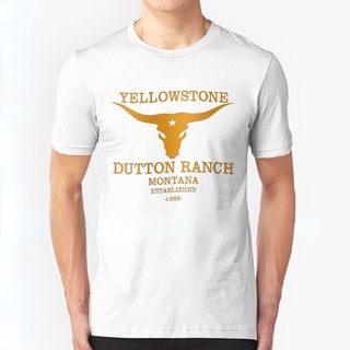 เสื้อยืดท็อป ระบายอากาศได้ดี ลาย Yellowstone Dutton Ranch Montana Essential สไตล์ตะวันตก เรโทร สําหรับผู้ชาย