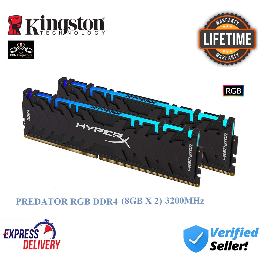 KINGSTON HYPERX PREDATOR 16GB DDR4 3200 CL16 8GBX2 (HX432C16PB3AK2/16)